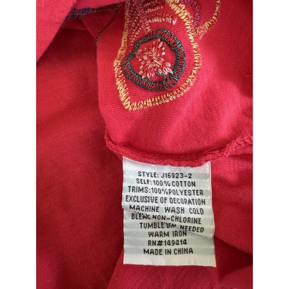 Johnny Was Arla Embroidered Cotton Top Live By The Sun T Shirt Boho Floral SZ S - Picture 10 of 11